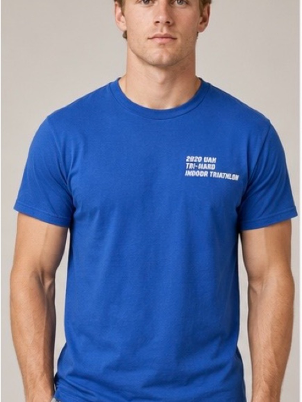 Gideon UAH TRI-ATHLELON Men's Blue Crewneck Graphic T-Shirt